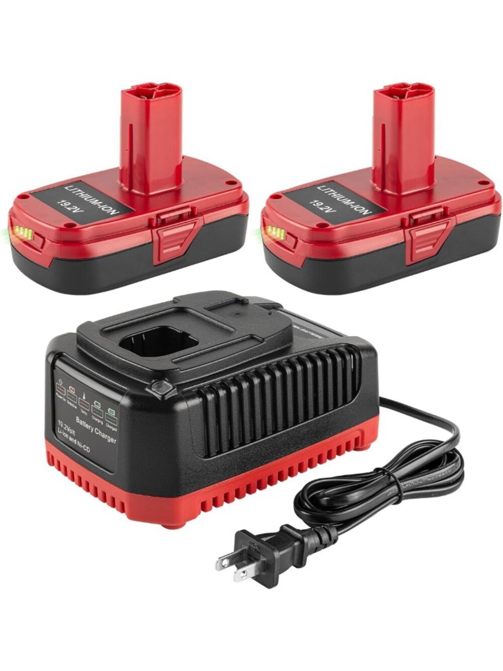 2-Pack 19.2V 4.0Ah Replacement Batteries & Charger Kit for Power Tools